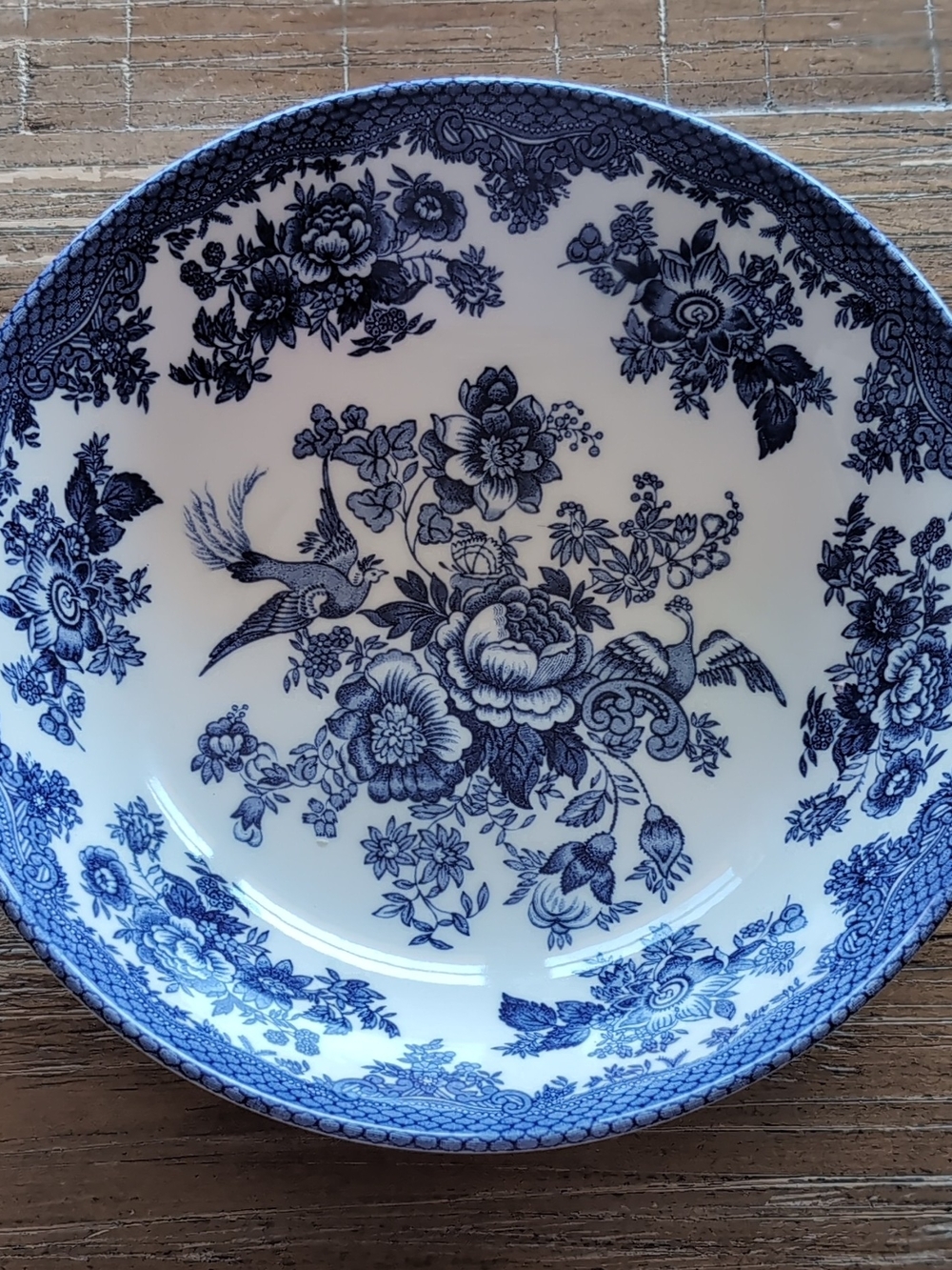 Stafford Blue and White Floral Porcelain Serving Bowl